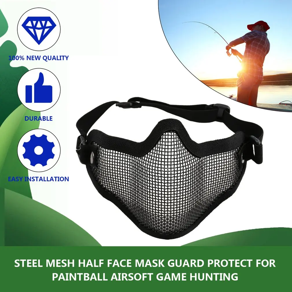 

Half Face Metal Steel Mesh Half Guard Protect For Paintball Airsoft Game Hunting In Stock Hot