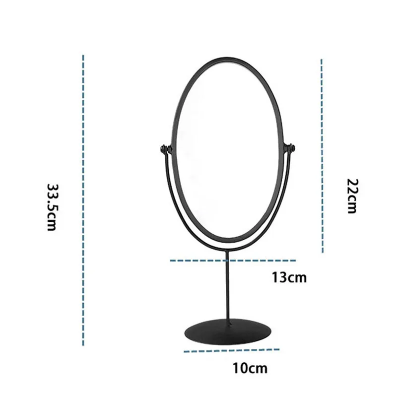 

Nordic Portable Desktop Make-up Mirror Iron Single-Sided Desktop Mirror Metal Decorative Mirror Home Beauty Dressing Table Decor