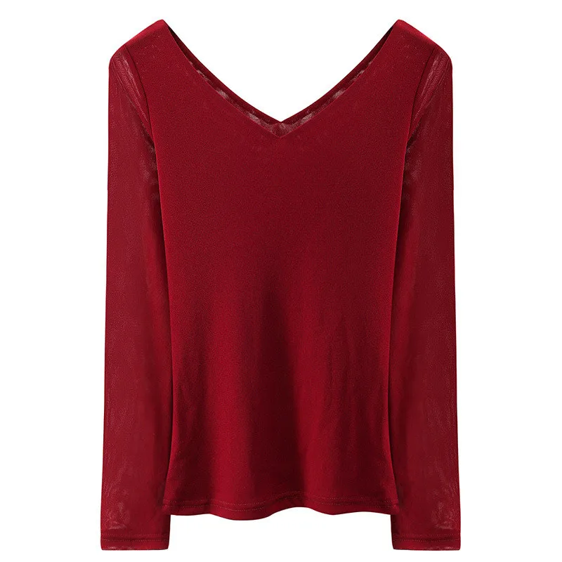 Новинка летние женские сетчатые топы Прозрачная облегающая футболка с длинным