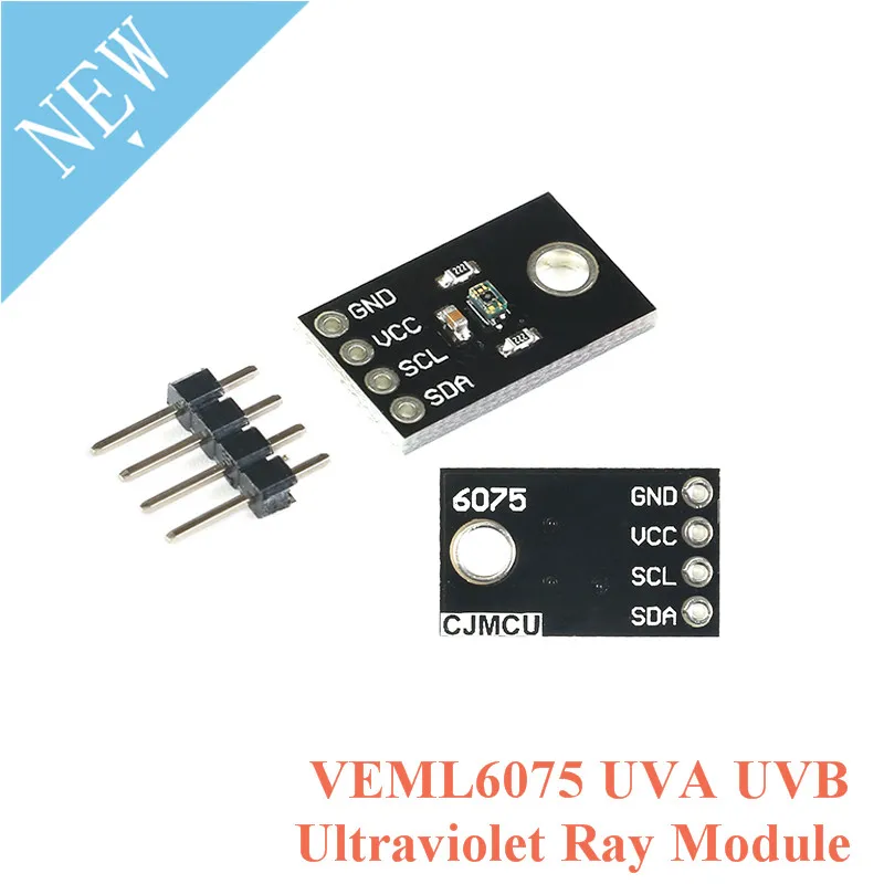 

Модуль датчика УФ-обнаружения VEML6075, Ультрафиолетовый лучевой модуль, светильник интенсивности УФ светильник для порта Arduino I2C