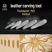 sozo mz2 leather work stamping tool thumbprint vertical in sheridan saddle making carving stamps 304 stainless steel