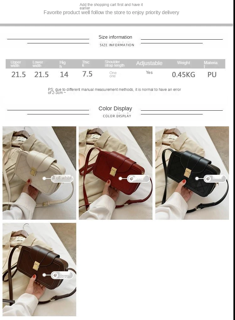 

High-level fashion embroidery small bag women's bag 2021 new fashion online celebrity Joker slung small square bag