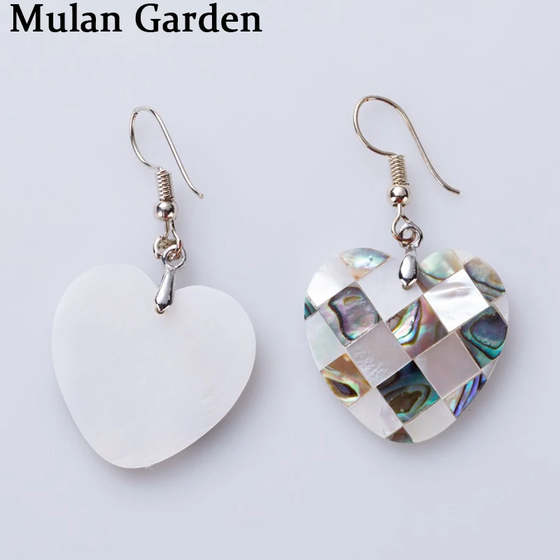 

M&G Fashion Nature Shell Earrings for Women Elegant Statement Dangle Heart Earrings Wedding Shell Jewelry Accessories Girl Gifts