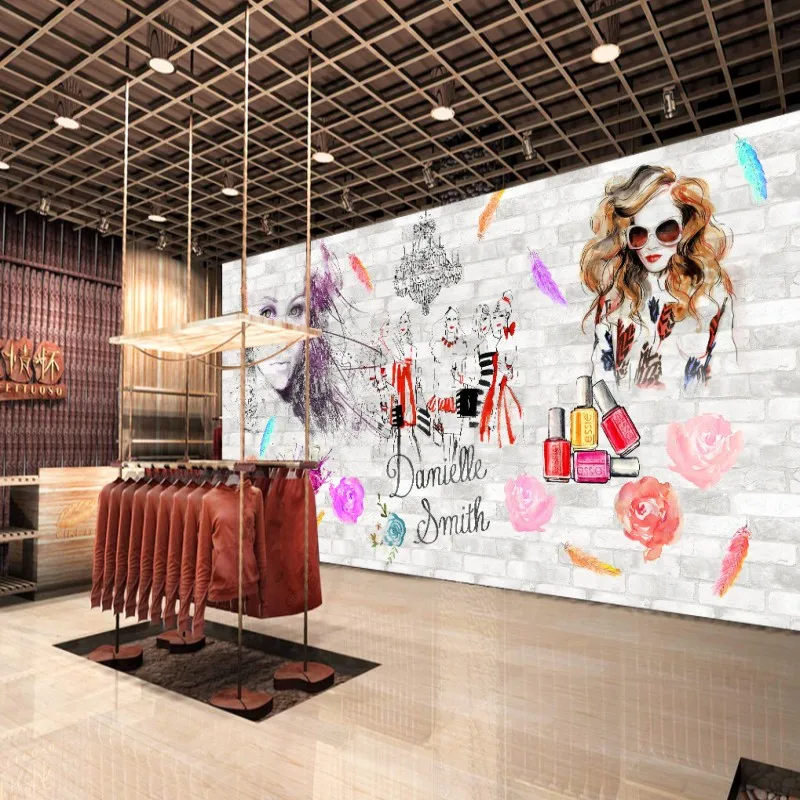 

Drop Shipping Custom 3d Wallpaper Hand Painted Watercolor Cosmetics Wallpaper Mural Beauty Salon Barber Shop Decoration