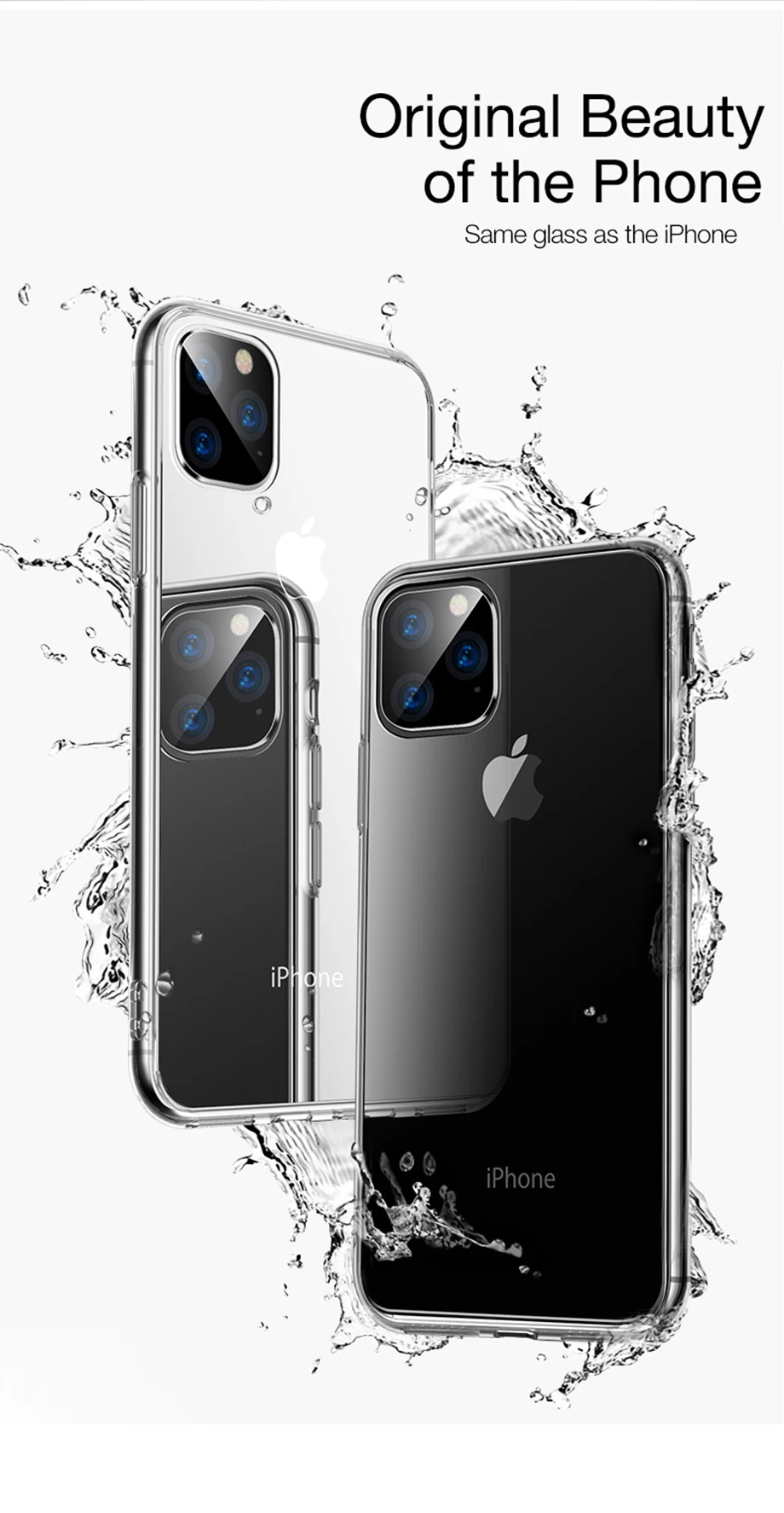 Ультратонкий прозрачный силиконовый чехол для телефона для iphone 11 Pro Max чехол для iphone XR XS Max X 7 8 6 6S Plus мягкая прозрачная задняя крышка из ТПУ