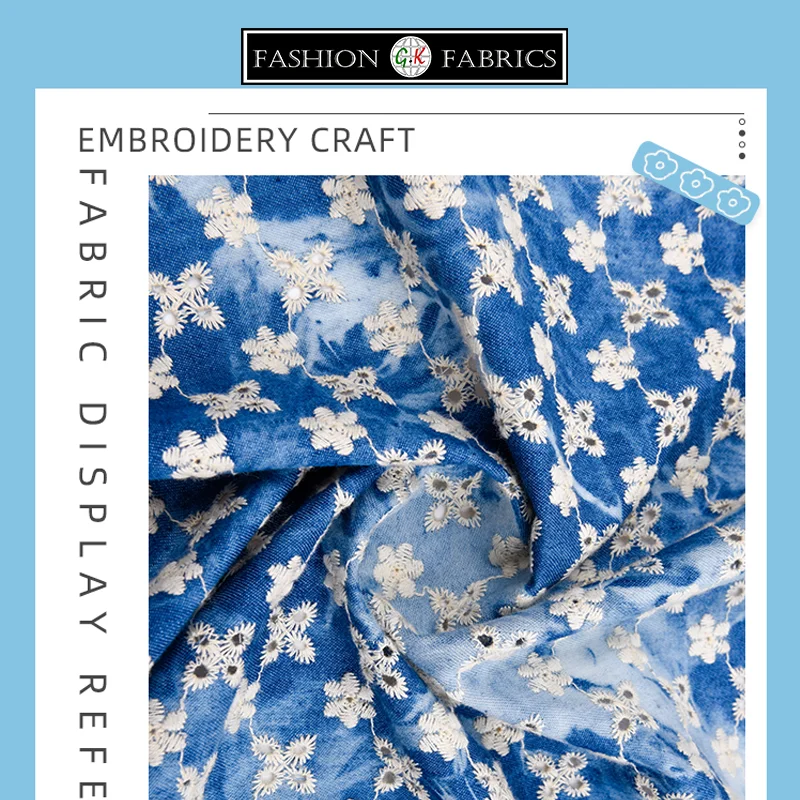 

WOVEN CHAMBRAY DENIM SAND WASH EMBROIDERY FABRICS