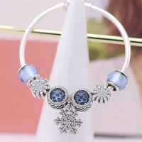 2020 new 925 sterling silver ice crystal snow sea heart cat eye snake bracelet for christmas gift wedding party jewelry
