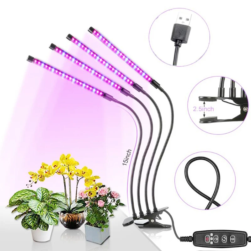 

Full Spectrum LED Grow Light DC 5V USB phyto lamp Desktop Plant Growth Lamp For indoor Flower VEG seedling succulent fitolampy