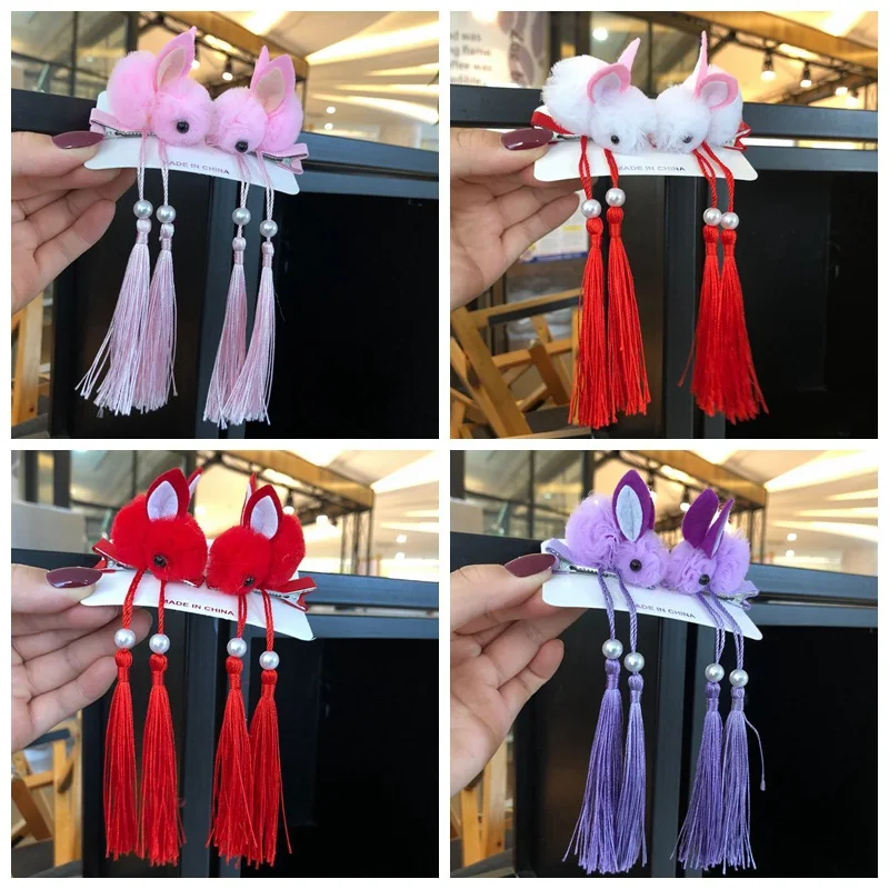 Заколка для волос Hanfu девочек с изображением кролика в старинном стиле 1 шт. |