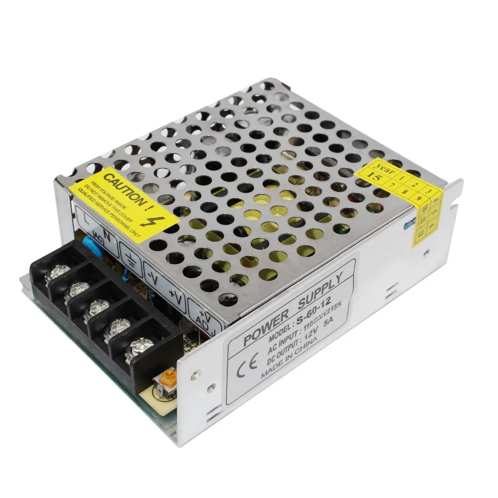

12V 5A 60W LED Driver DC Adapter Power Supply 60 Watt Lighting Transformer LED Power Driver