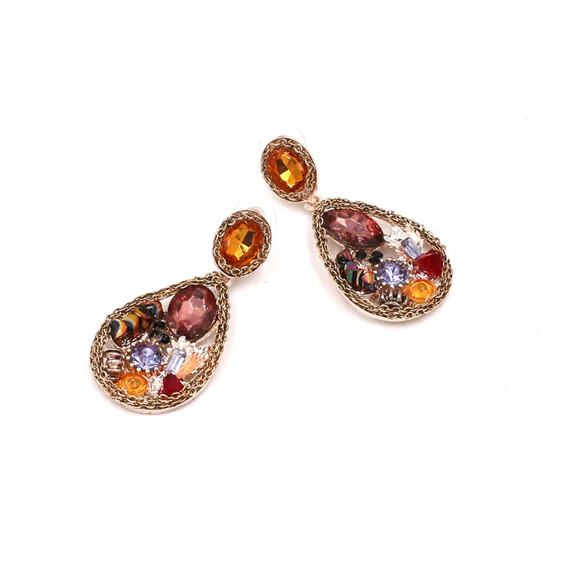 Европейские преувеличенные серьги в форме капли воды патина металлические