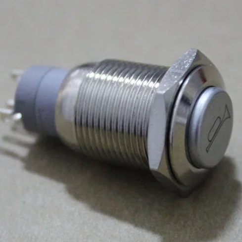 16 мм 12 В красный металлический переключатель для автомобиля колонки лодки рог с