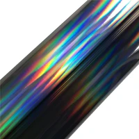 black silver holographic rainbow chrome vinyl wrap film decal bubble free for car wheel motor laptop console