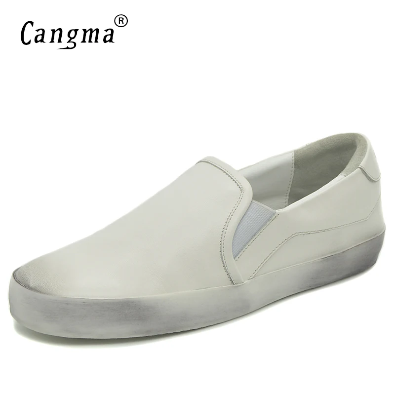 

Мужские кроссовки из натуральной кожи, без шнуровки