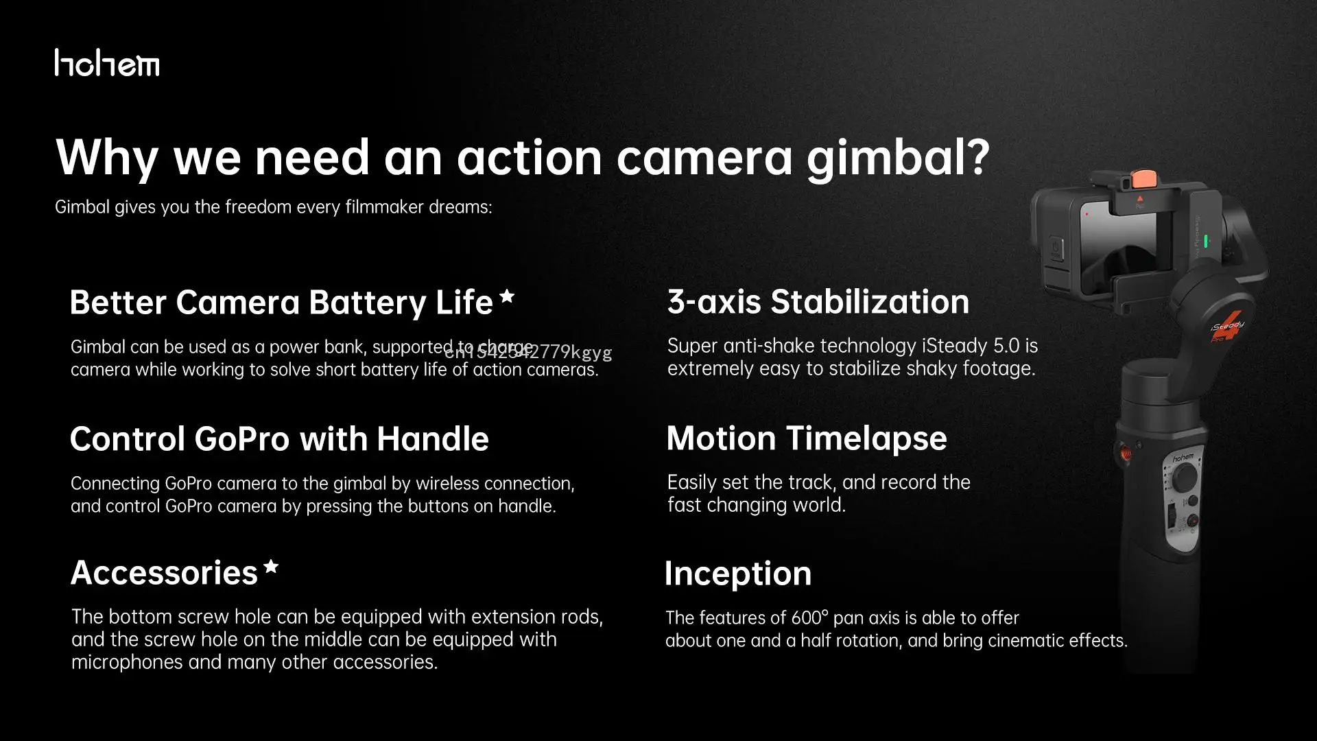 3-осевой Ручной Стабилизатор Hohem Isteady Pro4 для экшн-камеры Gopro 10 7 8 9 Insta360 One R Dji Osmo |