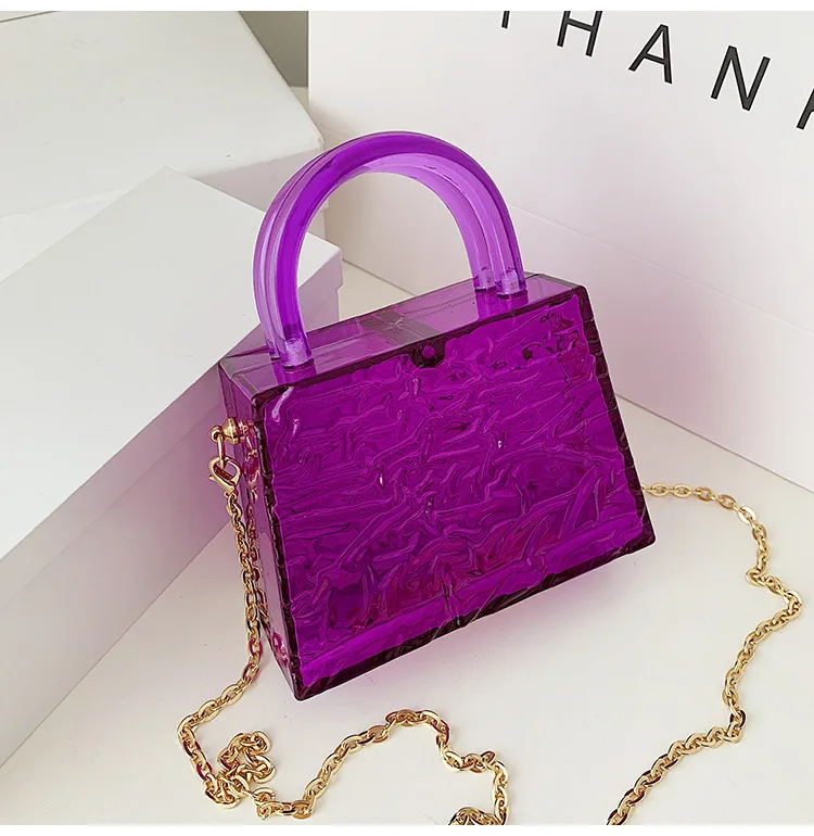 Прозрачная сумка с верхней ручкой Маленькая женская для телефона цепочка помады