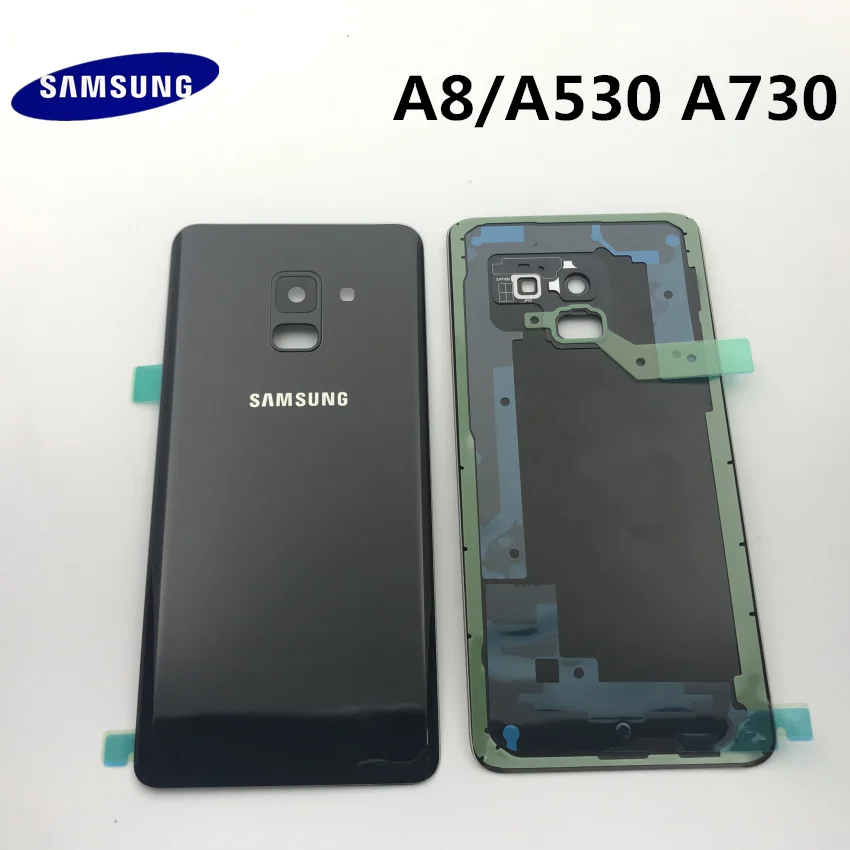 Новинка, для SAMSUNG Galaxy A8, A530, A530F, A8+ plus, A730, Задняя стеклянная крышка для батареи, задняя дверь, корпус, чехол, Задняя стеклянная крышка