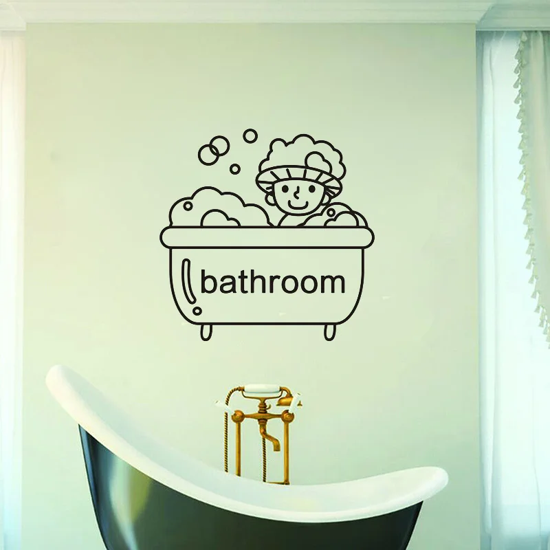 Мультяшный декор для стеклянной двери в ванную комнату наклейка на стену детский