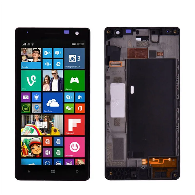 100% оригинал для Nokia Lumia 730 735 ЖК дисплей сенсорный экран дигитайзер сборка с рамкой