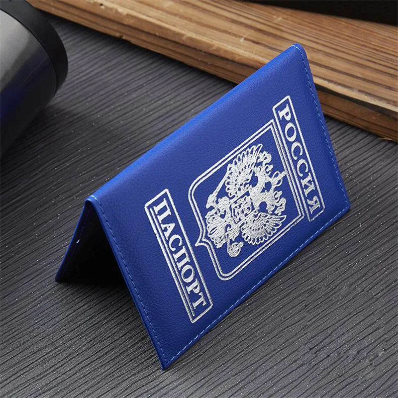 Women Men Travel RU Passport Cover Russian Emblem Pass Card Credit Holder Case PU Leather Business port Wallet | Багаж и сумки