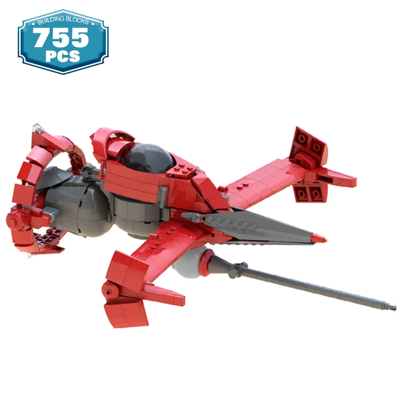 Конструктор MOC Space Wars красный высокоскоростной истребитель ковбойский самолет