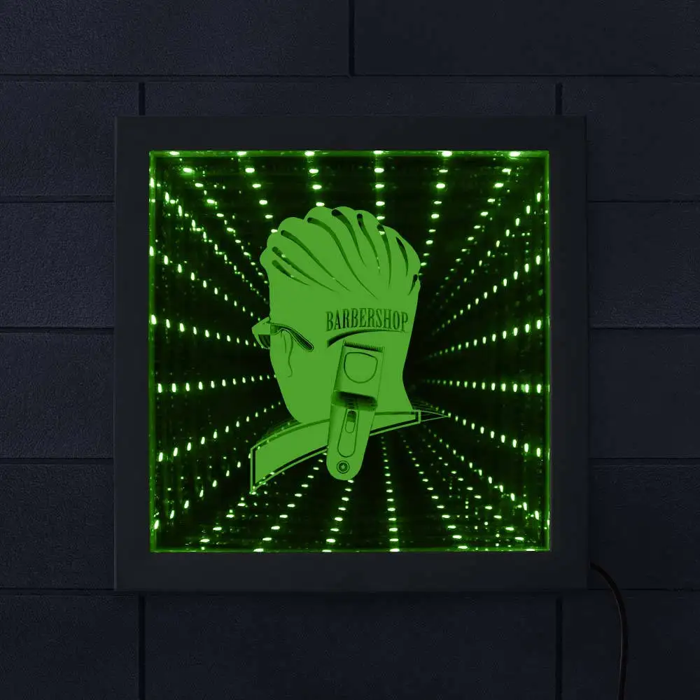 Парикмахерская Бесконечность деревянная рама для зеркала бизнес знак Стрижка