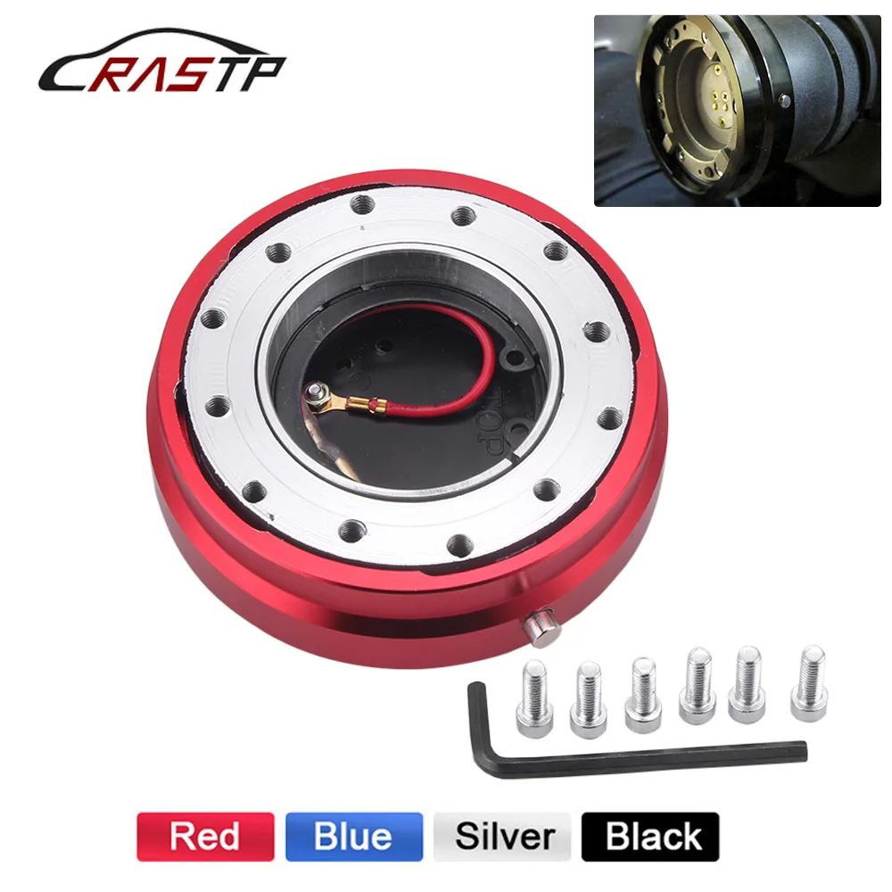 RASTP-Car Racing Thin Version 6 Hole Steering Wheel Quick Release Snap off Hub Adapter Boss Kit Red Blue Black RS-QR003 | Автомобили и