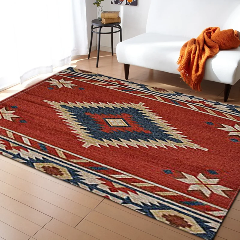 

3D Geometric Printed Carpets for Home Living Room Comfortable Soft Carpet Retro European Washable Rug Bedroom Decor Large Rugs
