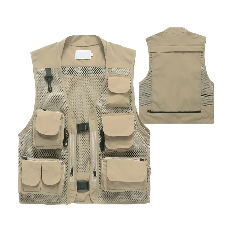 

Men Summer Outdoor Fishing Vests Quick Dry Breathable Multi Pocket Mesh Jackets Photography Hiking Vest Fishing Waistcoat