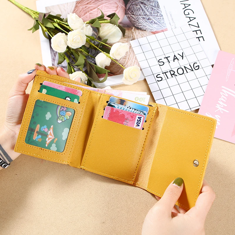 

2020 New Kawaii Women Wallets Lovely Cat Card Holder Small Wallet Women's Short Design Purse Girls Wallet Cash Holder