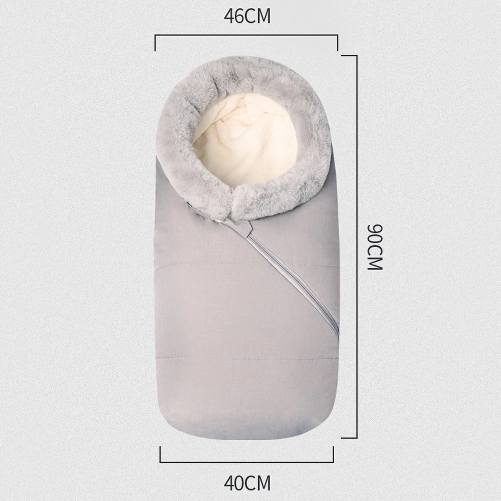 

Baby Sleeping Bag Baby Winter Cuddle with Fur Collar Thicken Warm Infant Sleepsacks Waterproof Windproof 90*46cm for 6-36Months