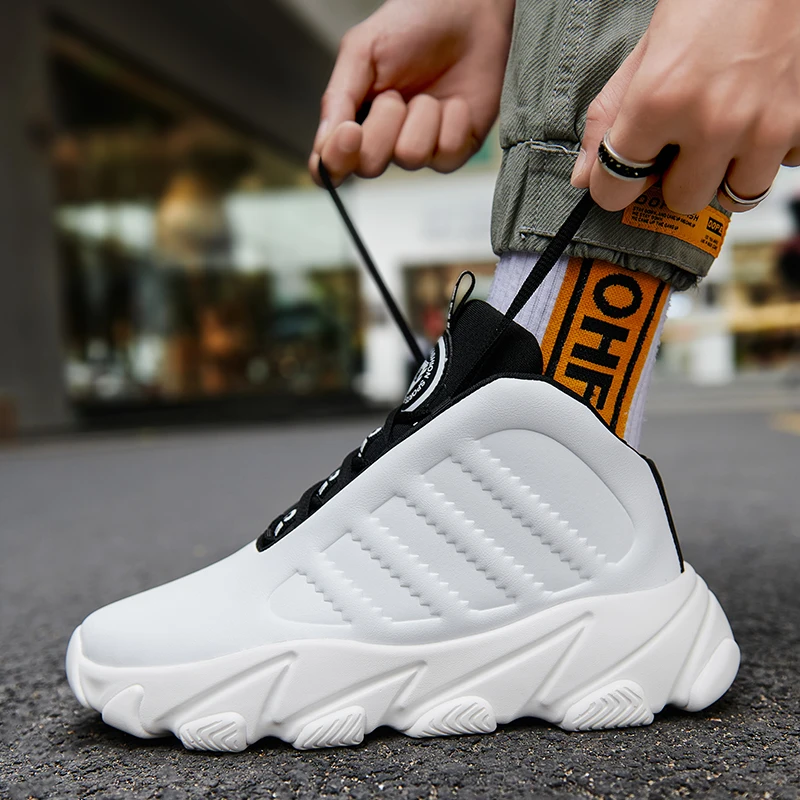 New Fashion Mens Comfortable Basketball Shoes Sport Running Shoes Chunky Sneakers for Women Boy Basketball Shoes Couple Sneakers