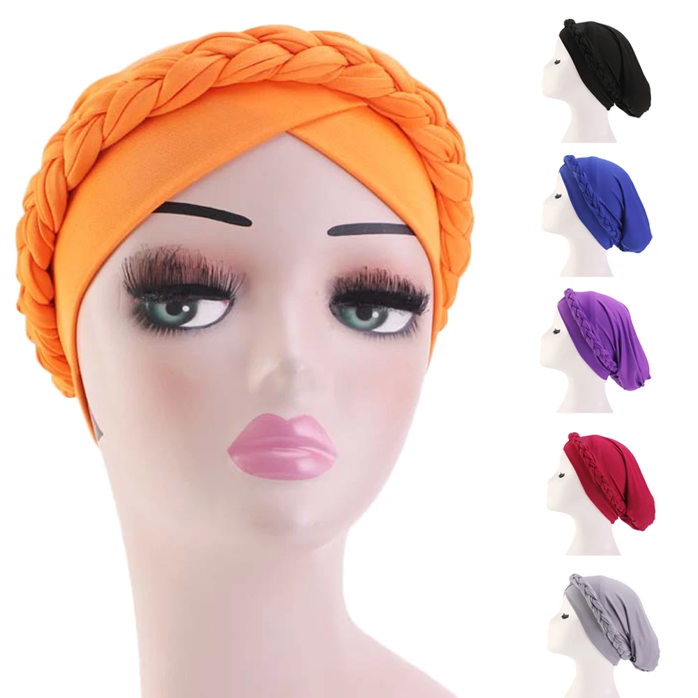 Женская мусульманская коса тюрбан шапка шапочка с шарфом Кепка головной платок