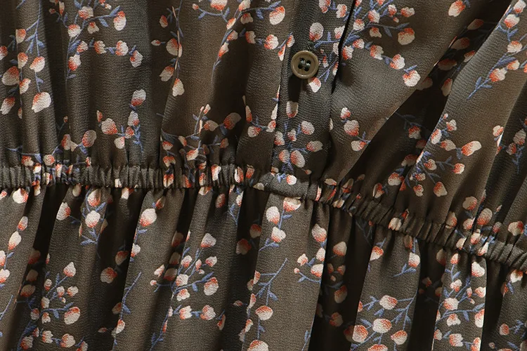 Женское весеннее платье женское шифоновое цельное с цветочным принтом размера