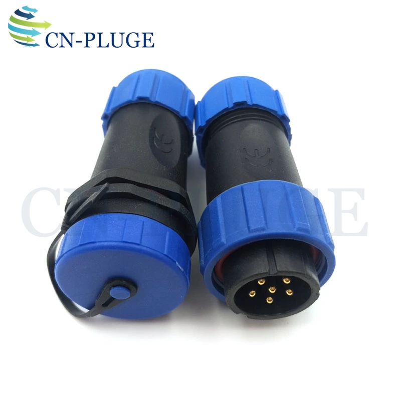 SP2110/P SP2111/S IP68 Водонепроницаемый 6 контактный стыковочный светодиодный разъем