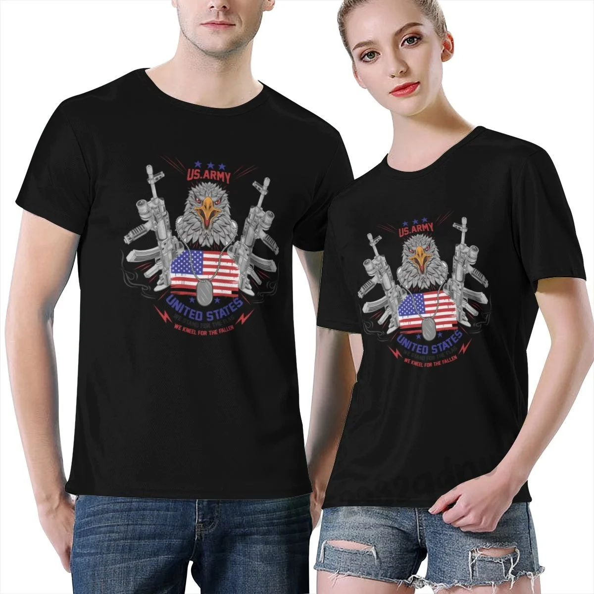 

U S Army United States Unisex T Shirt Black O-Neck Athletic T-Shirts