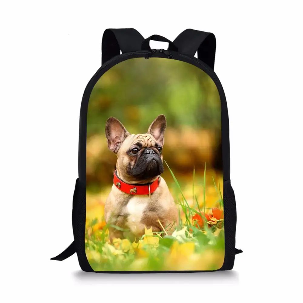 Детские школьные сумки Kawaii, рюкзак с животными для подростков, дорожный рюкзак для маленьких бульдогов с принтом, Школьный Рюкзак Для мален...