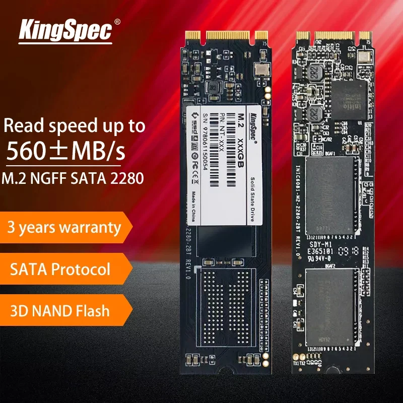 KingSpec M2 SSD SATA 128 ГБ 256 512 ТБ Внутренний твердотельный накопитель M.2 2280 NGFF диски для