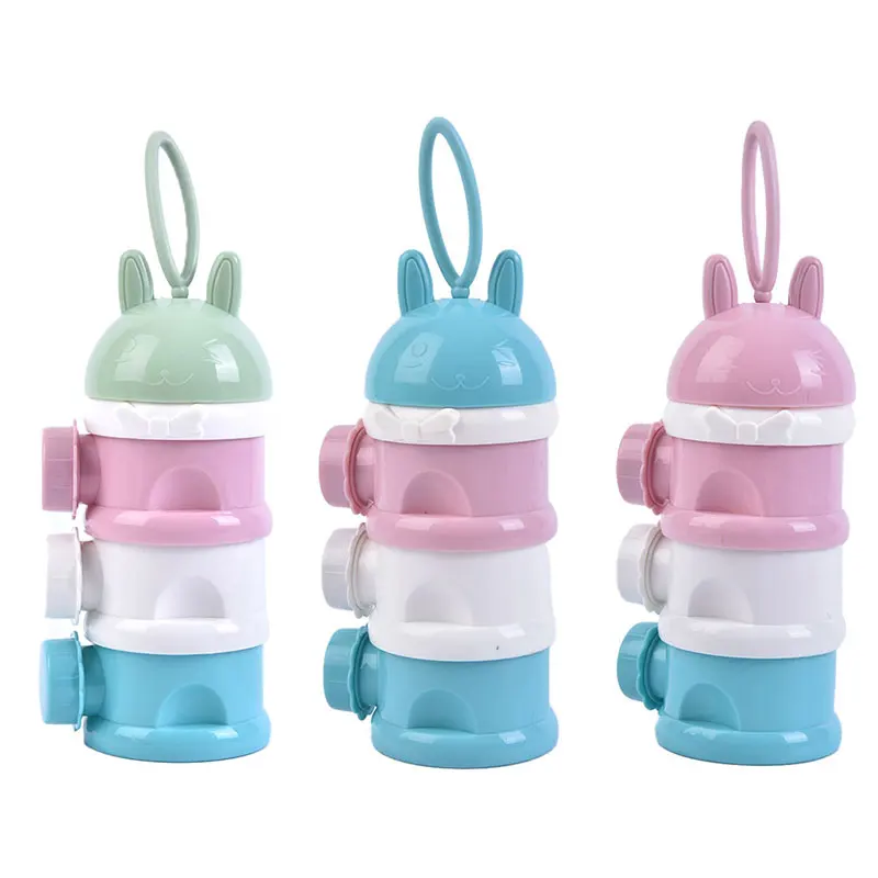 

3 layers Bear Style Portable Baby Food Storage Box Essential Cereal Cartoon Infant Milk Powder Container