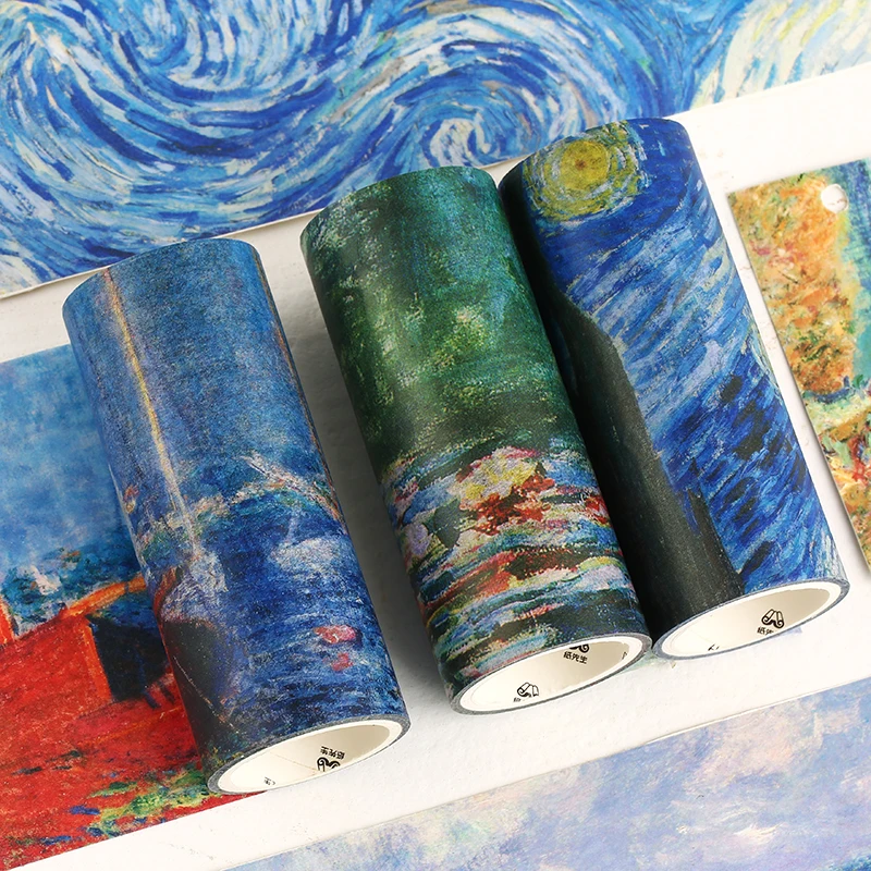 Винтаж Ван Гог Мон пуля журнал живопись Васи клейкие ленты DIY Скрапбукинг Стикеры