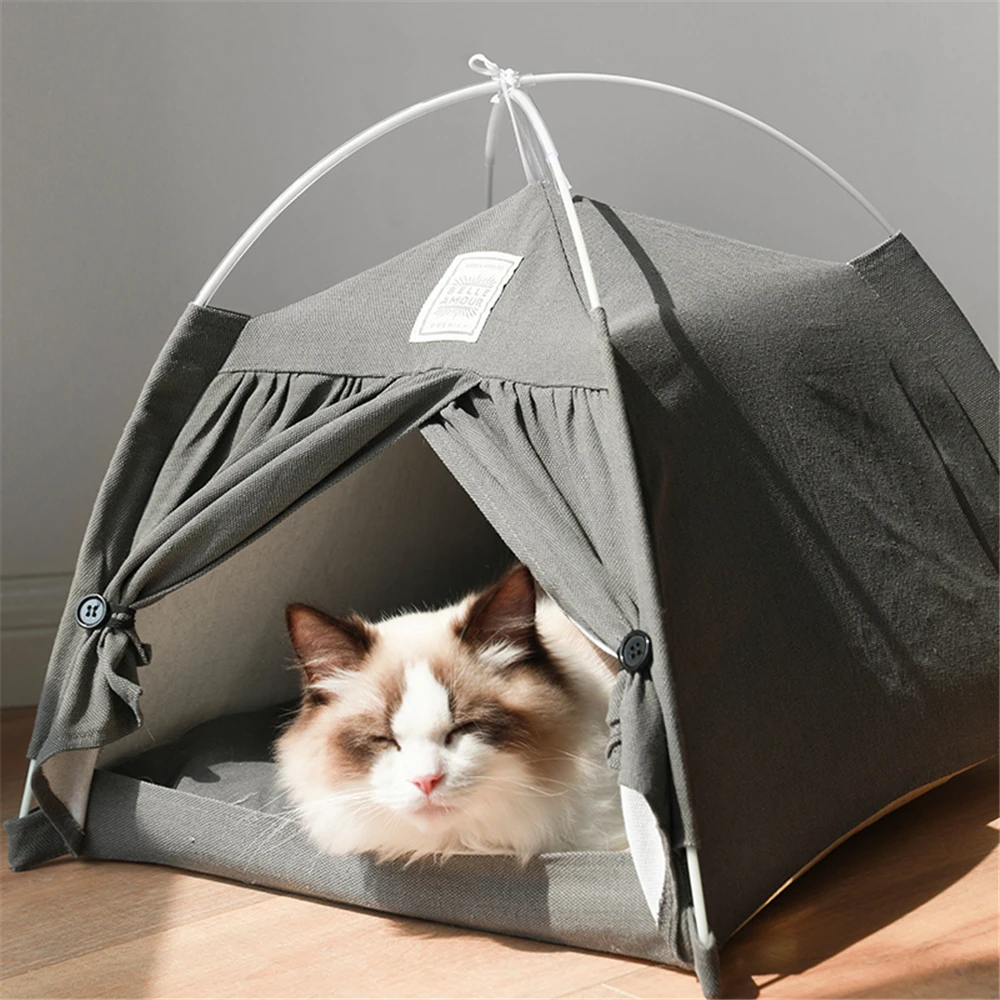 folding pet tent bed cave for cat small dog portable cat tent kitten bed hut indoor outdoor summer puppy tent cozy cave house free global shipping