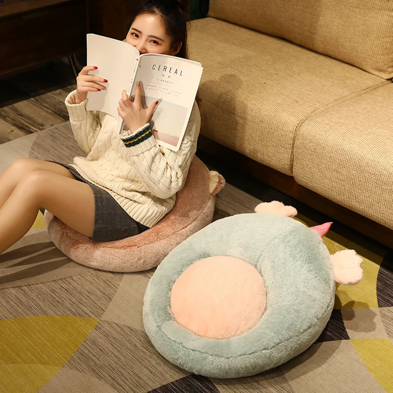 

Удобная подушка на спинку сиденья, Мультяшные животные, плюшевое кресло, диванная подушка, татами, поддержка ног, поддержка поясницы, декор ...