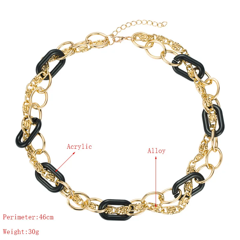 

New Fashion Chain Choker Acrylic Necklaces Gold Color Modern Trendy Clavicle Necklace for Women Bridal Wedding Party Jewelry
