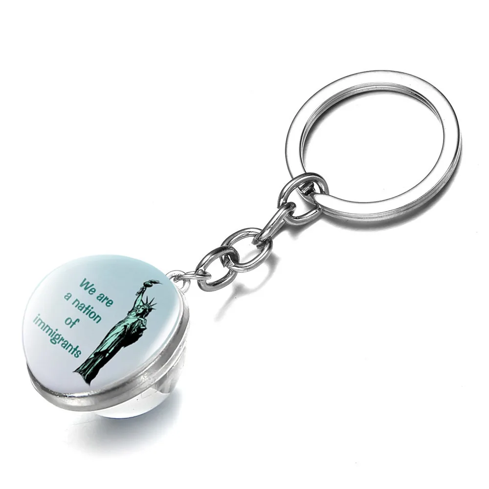 SONGDA New Fashion Statue Of Liberty York Pendants Keychain Double Sided Art Photo Glass Cabochon For Women Jewelry | Украшения и