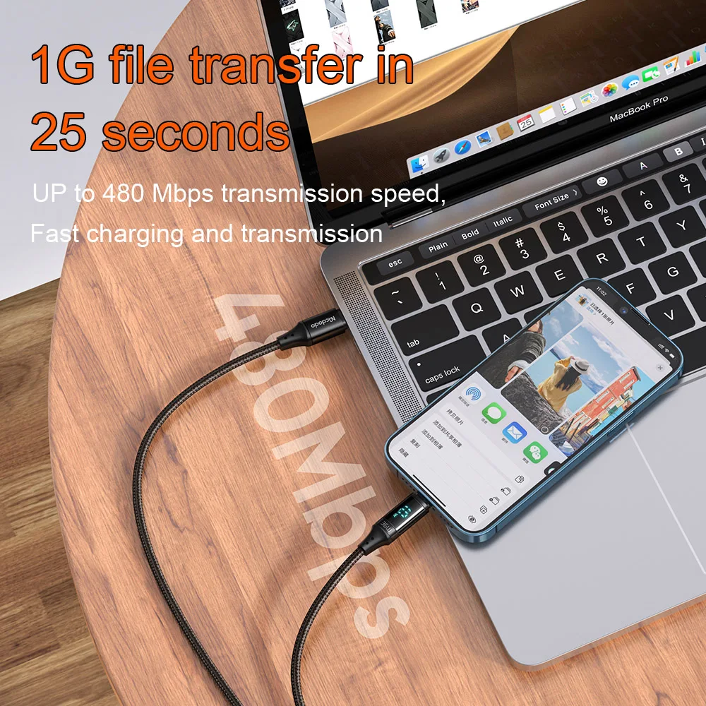 Зарядный кабель Mcdodo USB Type-C 100 Вт с цифровым дисплеем | Мобильные телефоны и