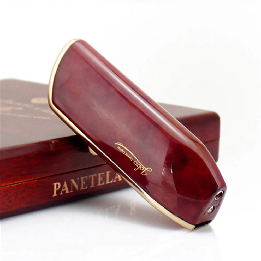 Новая Металлическая ветрозащитная Зажигалка для сигар с 3 синими пламенями турбо