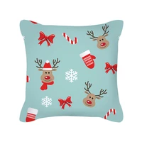 short plush new nordic christmas pillow case custom cartoon elk sofa cushion case peach skin velvet pillow case