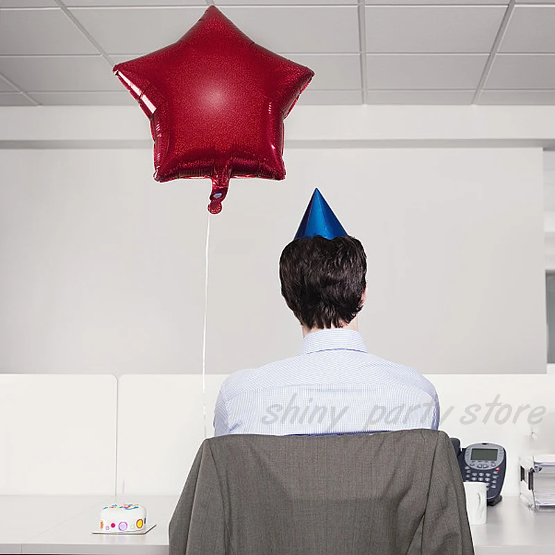 18-дюймовый воздушный шар из алюминиевой фольги в форме звезды однотонные
