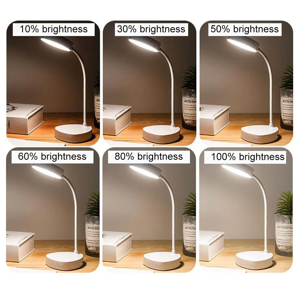 

Foldable LED Desk Lamp Touch Dimming Reading Lamp USB Charging Plug-In White Warm Eye Protection Student Table Night Light
