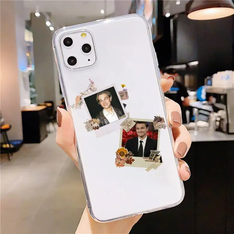 

American actors Leonardo DiCaprio Aesthetic Phone Case Transparent soft For iphone 5 se 6 6s 7 8 11 12 plus mini x xs xr pro max